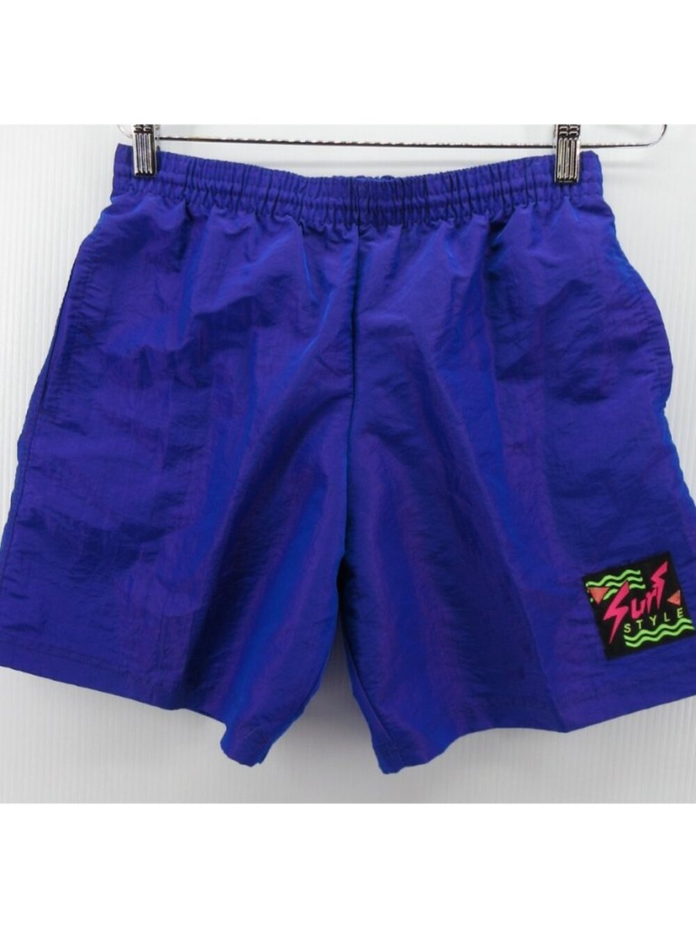 VINTAGE Surf Style Swim Trunks Medium Bathing Suit Iridescent 90s